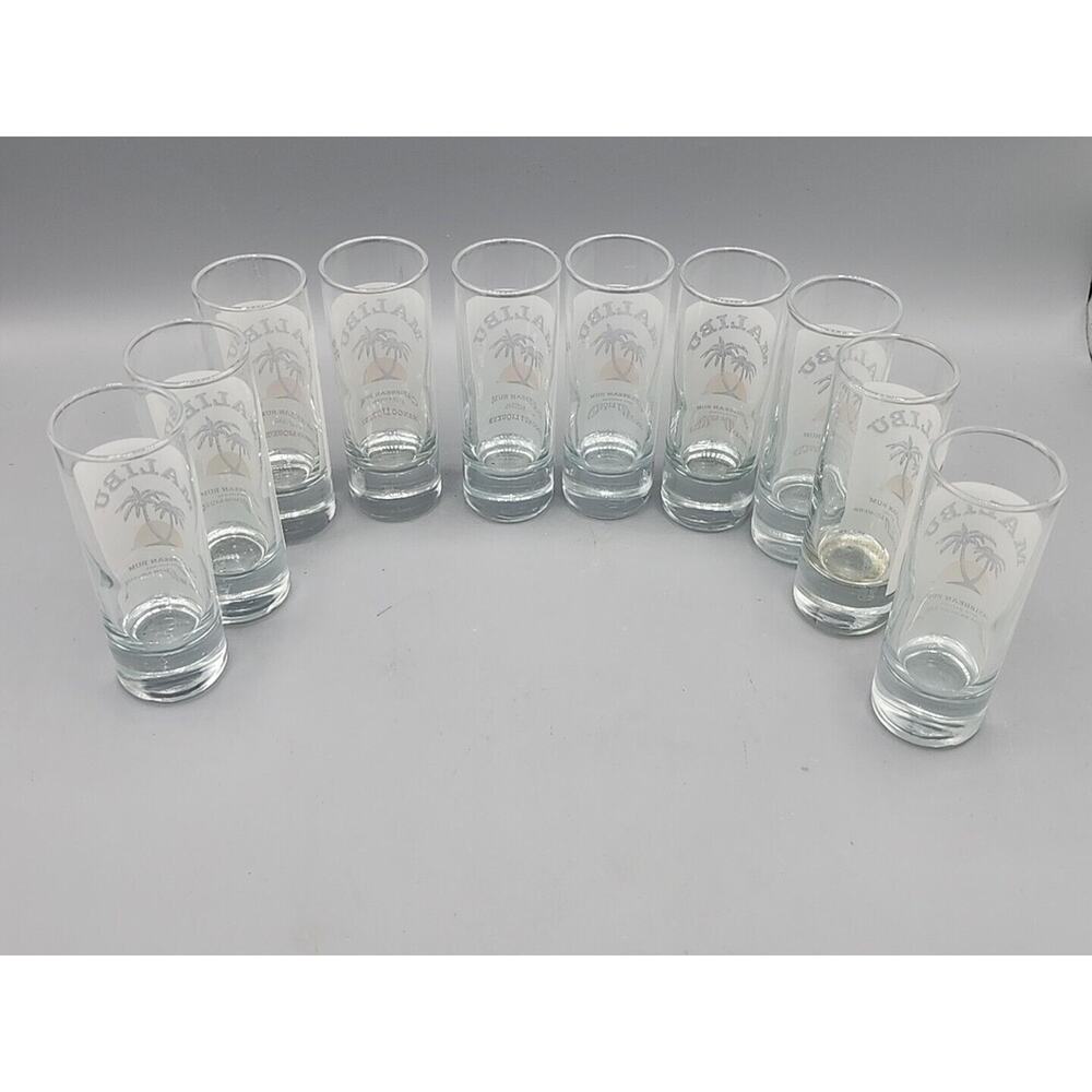 Malibu Rum 2oz Shot Glasses Lot of 10 Coconut Mango Pineapple Passion Fruit Etc. - Picture 10 of 10